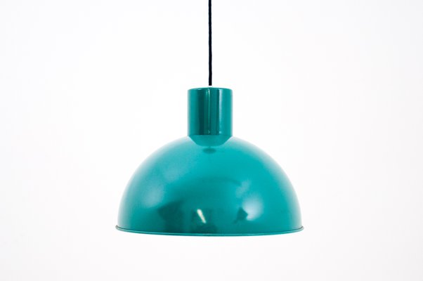 Turquoise Pendant Lamps, Denmark, 1960s, Set of 2-BXB-1146029