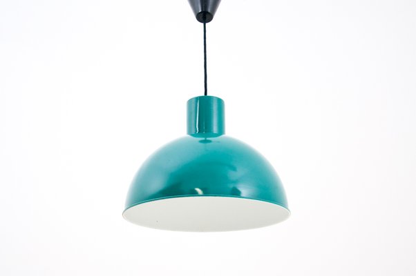 Turquoise Pendant Lamps, Denmark, 1960s, Set of 2-BXB-1146029