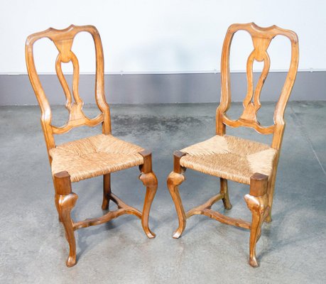 Tuscan Dining Chairs in Walnut, 1800s, Set of 6-OJE-1798597