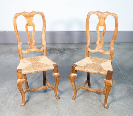 Tuscan Dining Chairs in Walnut, 1800s, Set of 6-OJE-1798597