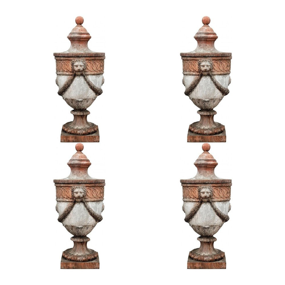 Tuscan Empire Vases in Terracotta, End 19th Century, Set of 4