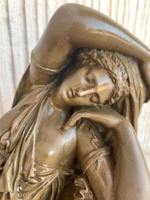 Tuscan Neoclassical Style Bronze Sculpture of Relaxed Woman, Italy-PSK-1003101