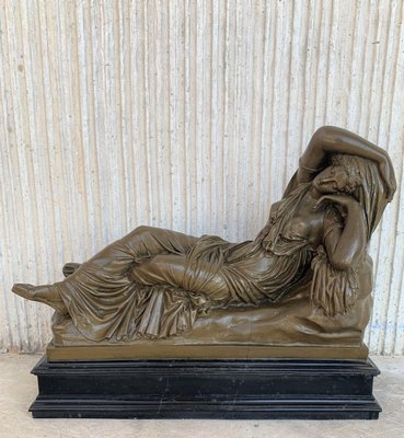 Tuscan Neoclassical Style Bronze Sculpture of Relaxed Woman, Italy-PSK-1003101