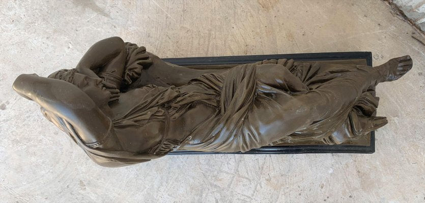 Tuscan Neoclassical Style Bronze Sculpture of Relaxed Woman, Italy-PSK-1003101