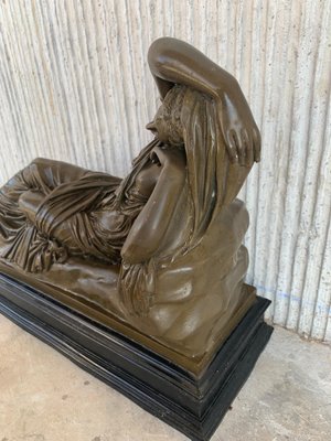 Tuscan Neoclassical Style Bronze Sculpture of Relaxed Woman, Italy-PSK-1003101