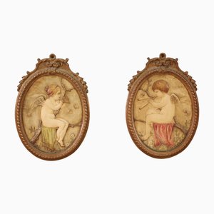 Tuscan Terracotta Cherub Panels, Set of 2-RP-1812494