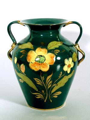 Tuscany Hand-Painted Vase with Gold from Maioliche Artistiche Sesto Fiorentino, 1920s-NJV-849708