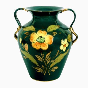 Tuscany Hand-Painted Vase with Gold from Maioliche Artistiche Sesto Fiorentino, 1920s-NJV-849708