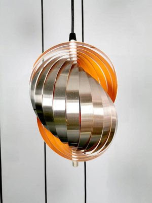 Twirling Pendant Lamp by Henri Mathieu for Lyfa, 1970s-BW-677973