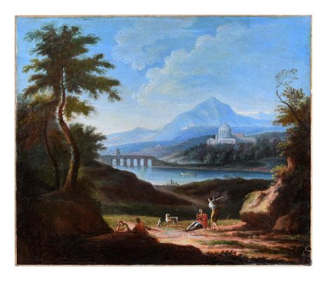 Two Arcadic Landscapes - J.F. Van Bloemen (follower of) - Oil on Canvas 18th Century-ZCI-756052