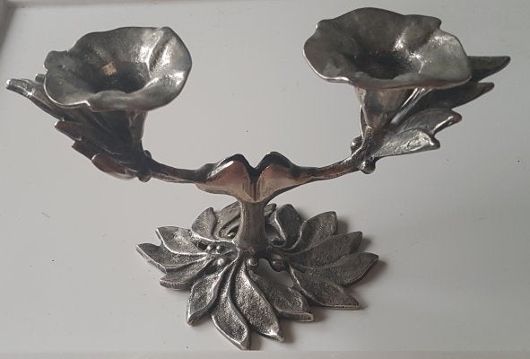 Two-Armed Candlestick in Flower Shape, 1960s-QDP-1000448