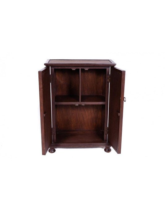 Two-Door Cabinet with Internal Shelves in Acacia Wood