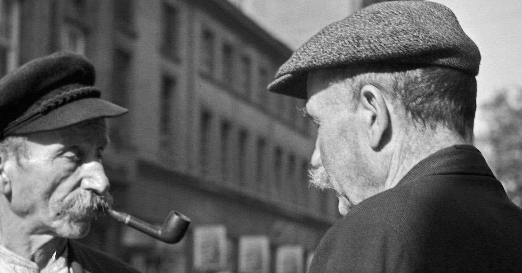 Two Elder Men Having a Chat at Dusseldorf, Germany 1937