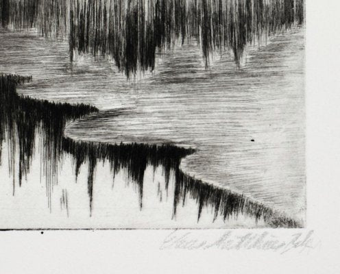 Two Lake Landscapes - Original Etching and Drypoint - 1970s 1970s-ZCI-762190