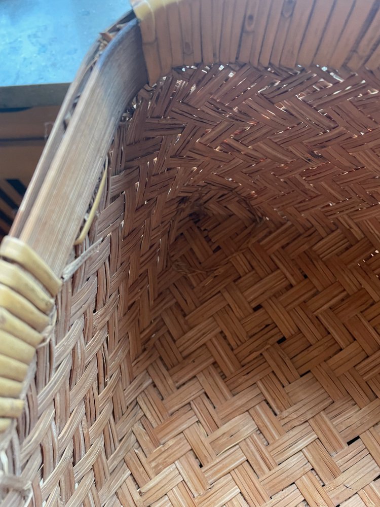 Two-Part Storage Box in Rattan and Leather by Adrien Audoux & Frida Minet, 1930s