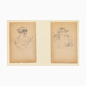 Two Portraits - Original Pencil Drawings by Tony Minartz - Early 20th Century Early 20th Century-ZCI-758390