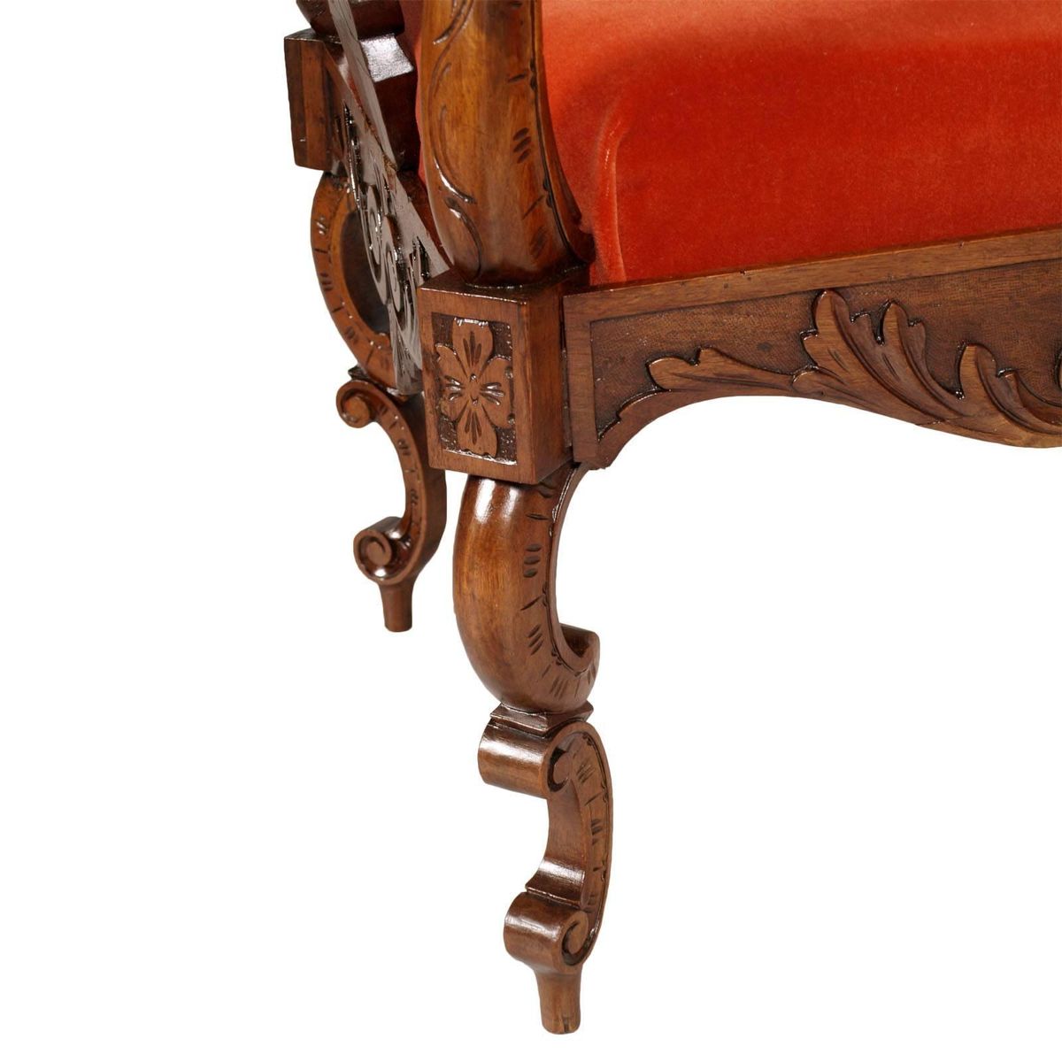 Two-Seat Carved Sofa by Testolini & Salviati, 1870s