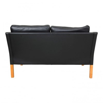 Two Seater 2322 Sofa in Black Bison and Oak by Børge Mogensen for Fredericia, 1890s-MTD-1400759