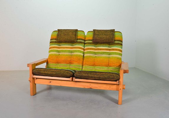 Two-Seater Dymling Sofa in Pinewood by Yngve Ekström for Swedese, 1970s-IXC-1384043