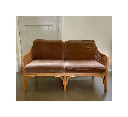 Two-Seater Sofa in Bamboo and Cane, 1960s-IVH-2018218