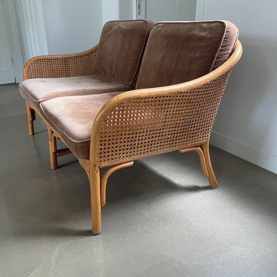 Two-Seater Sofa in Bamboo and Cane, 1960s-IVH-2018218