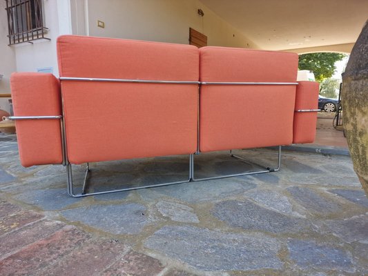 Two-Seater Sofa with Orange Ipercubik Pouf by Biesse-EBW-2017565