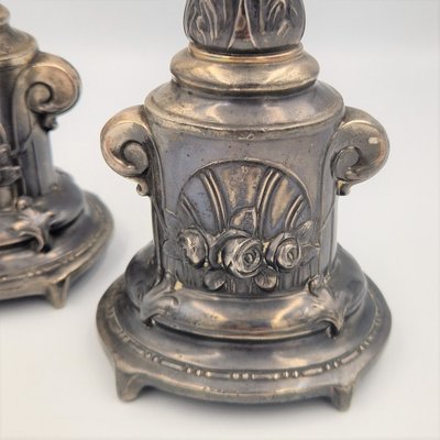 Two Silver-Plated Candlesticks. 1880s, Set of 2-WK-1762446