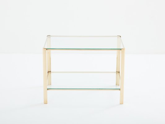 Two-Tier Bronze and Glass Side Table by J.T. Lepelletier for Broncz, 1960s-YJA-1787859