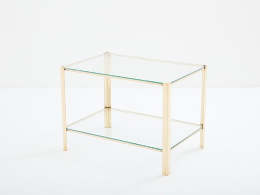 Two-Tier Bronze and Glass Side Table by J.T. Lepelletier for Broncz, 1960s-YJA-1787859