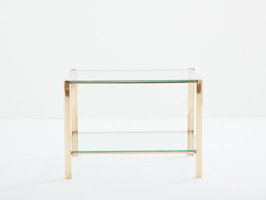 Two-Tier Bronze and Glass Side Table by J.T. Lepelletier for Broncz, 1960s-YJA-1787859