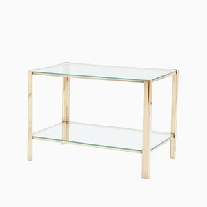 Two-Tier Bronze and Glass Side Table by J.T. Lepelletier for Broncz, 1960s-YJA-1787859