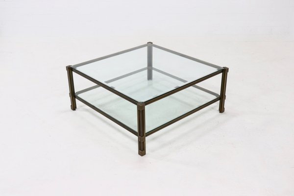 Two Tier Cast Brass Coffee Table, 1970s-VV-2033172