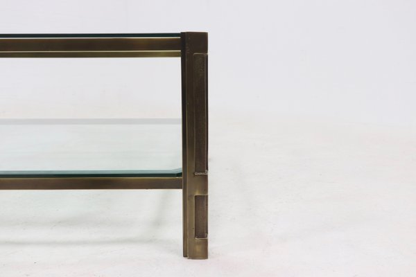 Two Tier Cast Brass Coffee Table, 1970s-VV-2033172