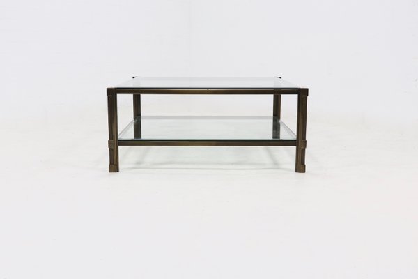 Two Tier Cast Brass Coffee Table, 1970s-VV-2033172