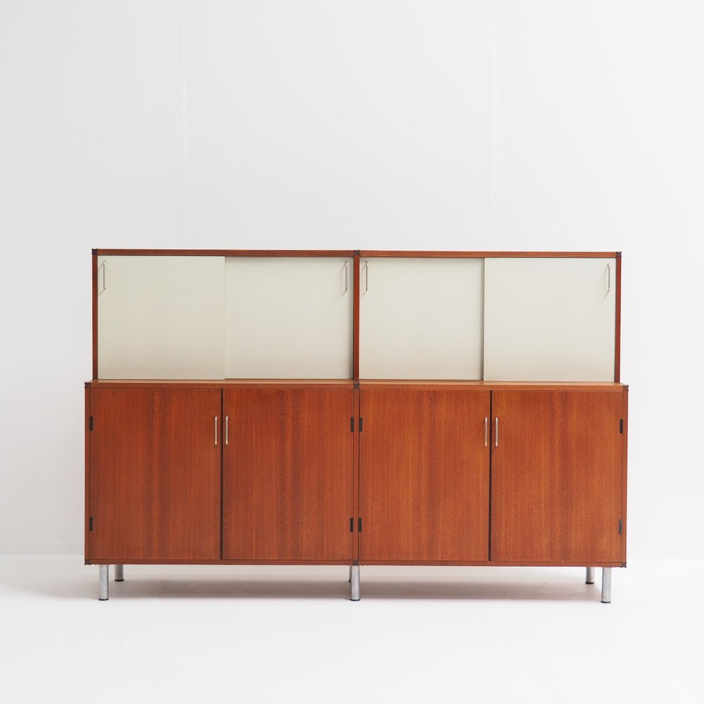 Two Tiered Cabinet with Sliding Doors by Cees Braakman for Pastoe, 1960s