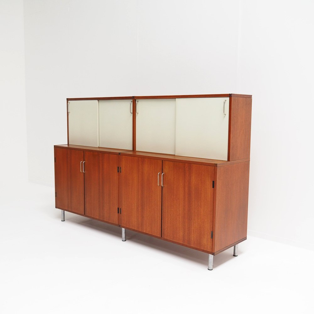 Two Tiered Cabinet with Sliding Doors by Cees Braakman for Pastoe, 1960s