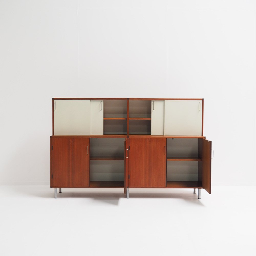 Two Tiered Cabinet with Sliding Doors by Cees Braakman for Pastoe, 1960s