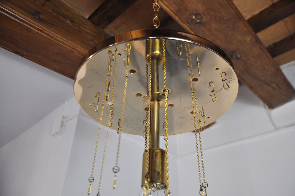 Two-Tone Chandelier in Orange and Transparent Murano Glass attributed to Zero Quattro, 1970s