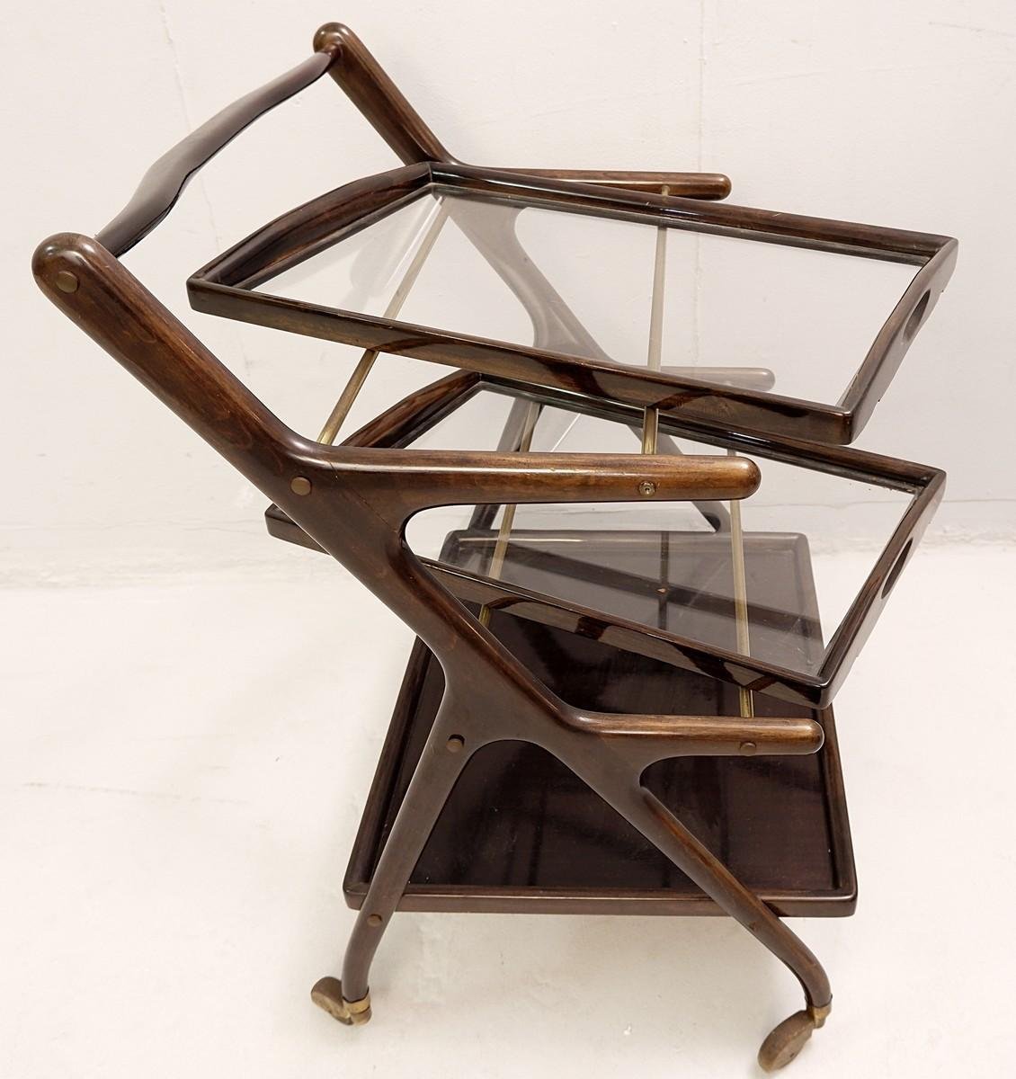 Two Trays Bar Cart by Cesare Lacca, Italy, 1950s