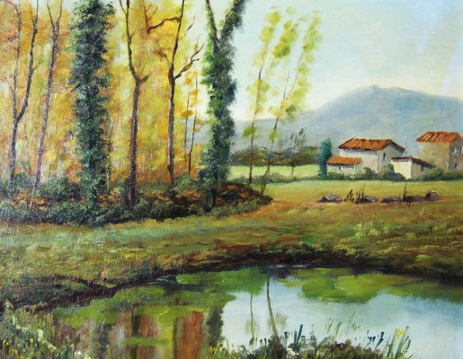 Typical Spanish Landscape, 20th Century, Oil on Canvas, Framed-ZYI-1332118