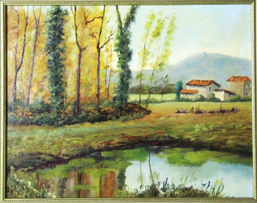 Typical Spanish Landscape, 20th Century, Oil on Canvas, Framed-ZYI-1332118