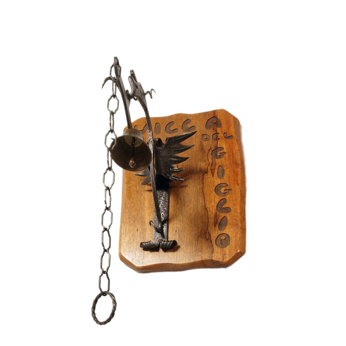 Tyrolean Manual Entrance Bell in Wrought Iron, 1950s