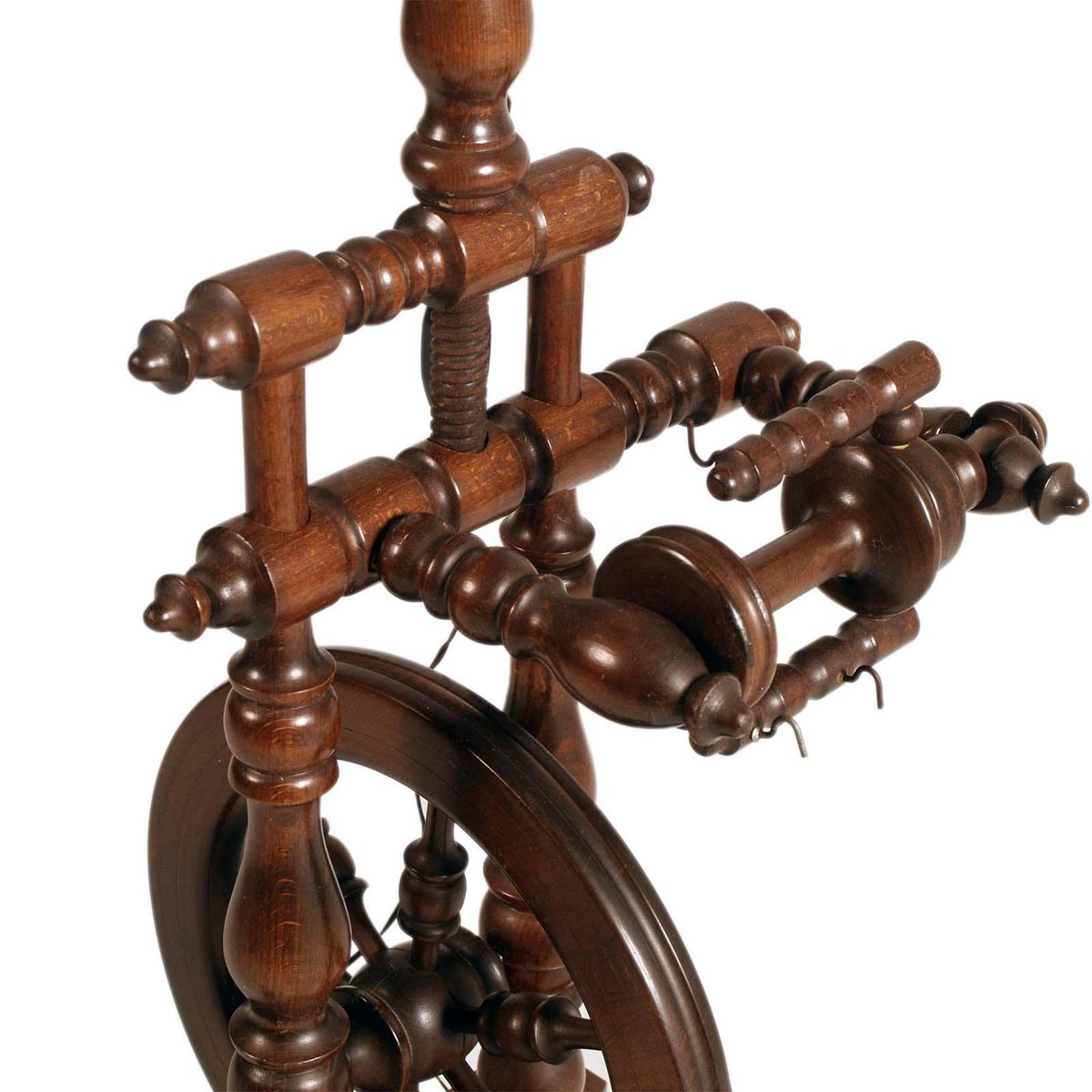 Tyrolean Wooden Spinning Wheel Floor Lamp, 1800s