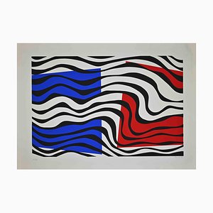 Uberto Maria Casotti, Blue and Red Composition, Original Screenprint, 1971-ZCI-970782