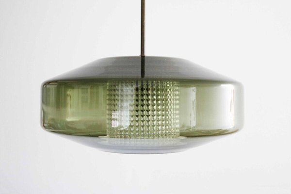 UFO Pendant Lamp in Crystal and Brass by Carl Fagerlund for Orrefors, 1960s-FJP-1774996