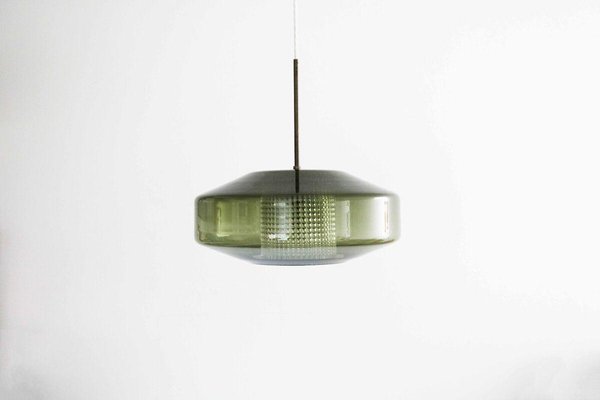 UFO Pendant Lamp in Crystal and Brass by Carl Fagerlund for Orrefors, 1960s-FJP-1774996