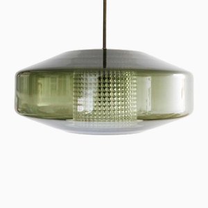 UFO Pendant Lamp in Crystal and Brass by Carl Fagerlund for Orrefors, 1960s-FJP-1774996