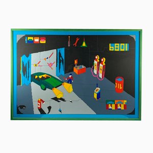 Ugo Nespolo, Garage, 1980s, Serigraph-TXN-1764658