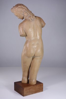 Ugo Zaccagnini, Art Deco Sculpture of Nude Woman, 1930s, Earthenware-KGD-2043559