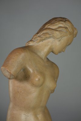 Ugo Zaccagnini, Art Deco Sculpture of Nude Woman, 1930s, Earthenware-KGD-2043559